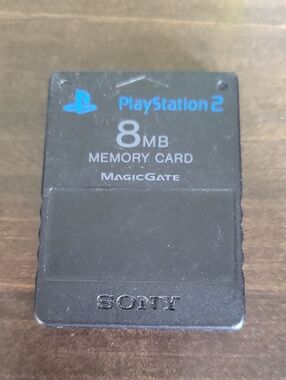 Sony PlayStation 2 8MB Memory Card - Black with Blue Logo